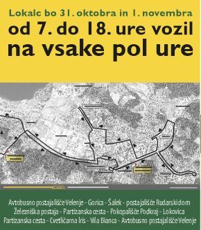 Ob dnevu spomina na mrtve z Lokalcem do pokopališča vsakih 30 minut