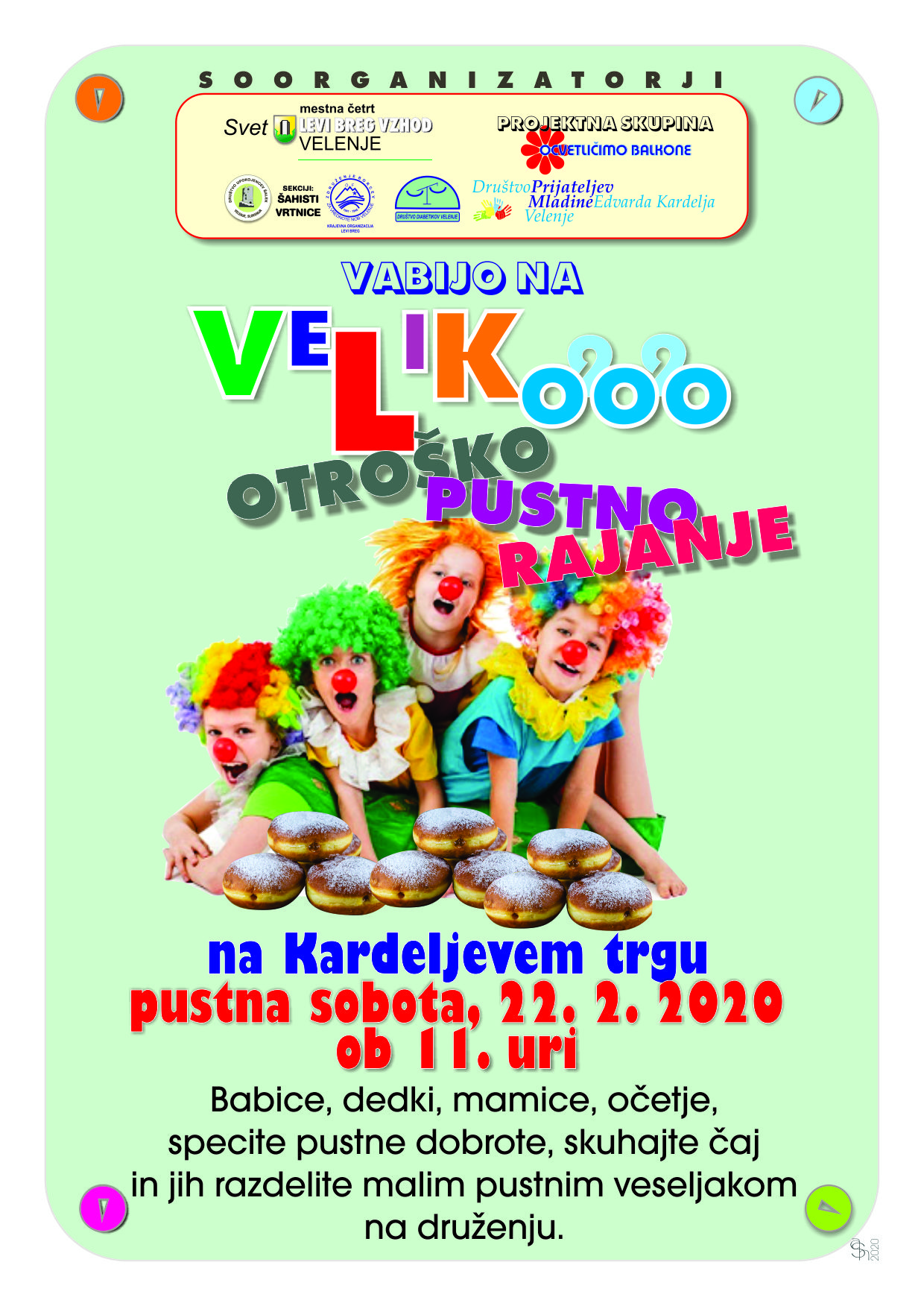 Vabilo na praznovanje | Veliko otroško pustno rajanje 2020
