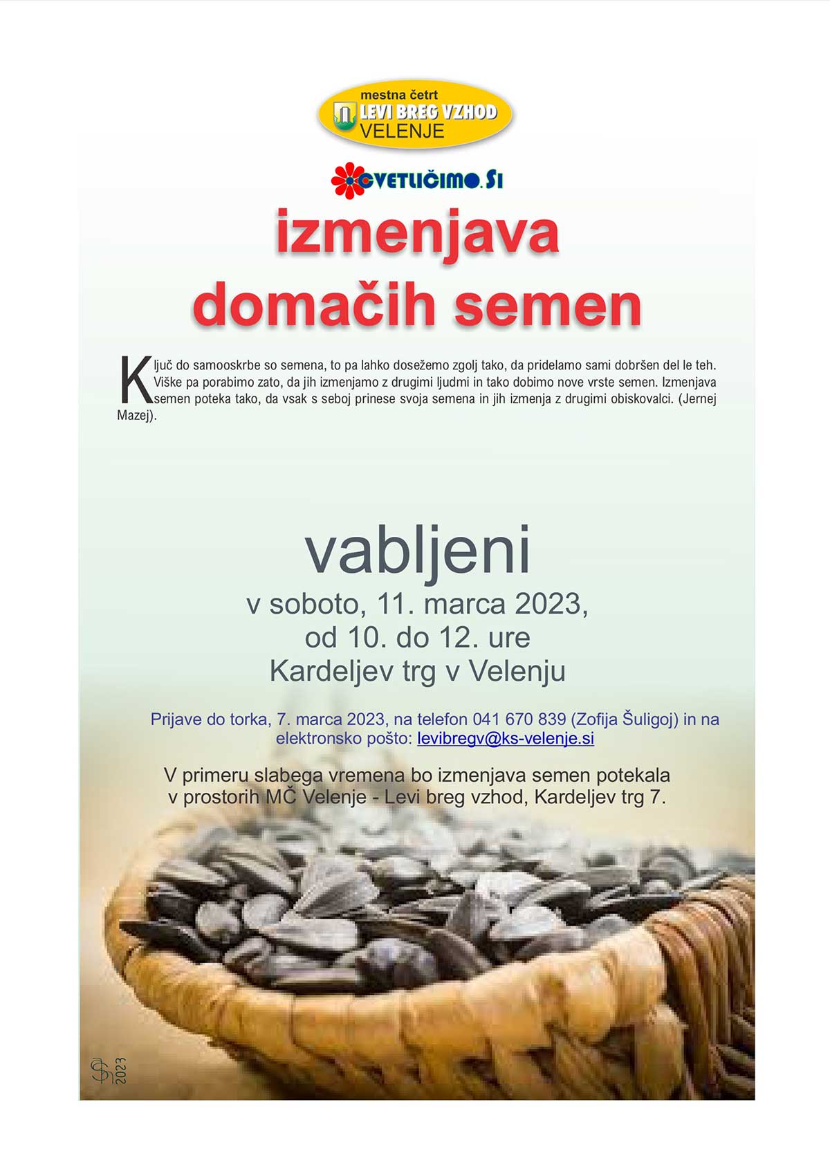 Vabilo na izmenjavo domačih semen (2023)
