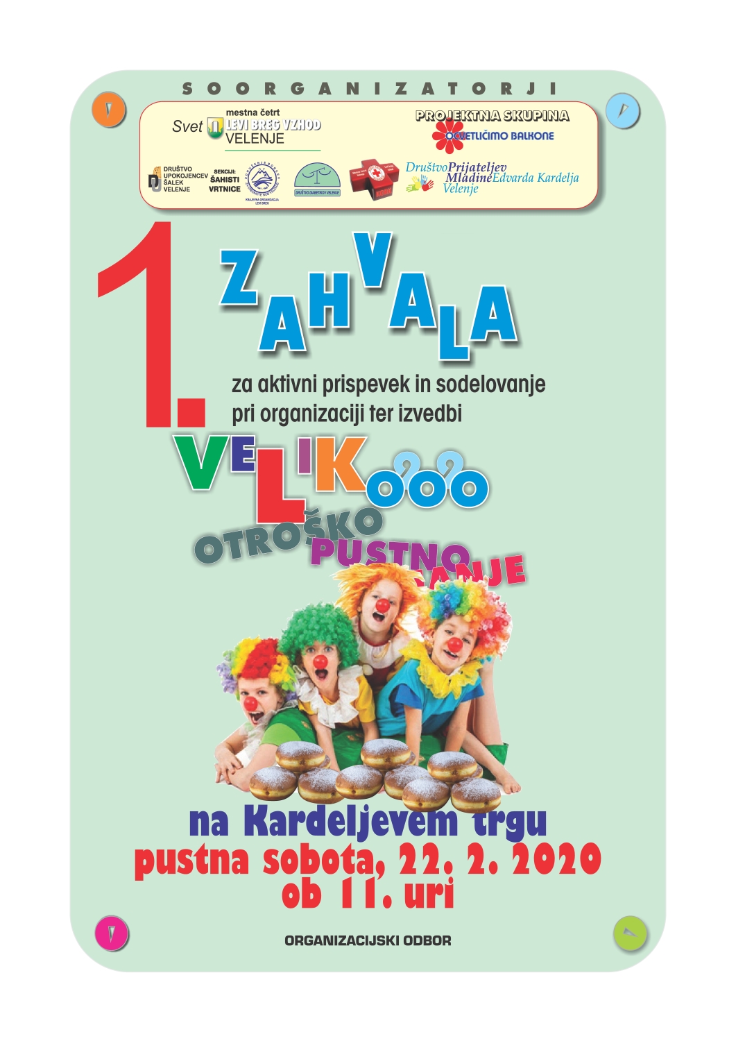 Zahvala | Veliko otroško pustno rajanje 2020