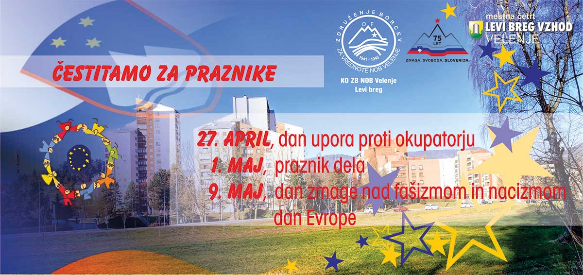 Čestitamo za praznike (27.4., 1.5. in 9.5.) | 2023