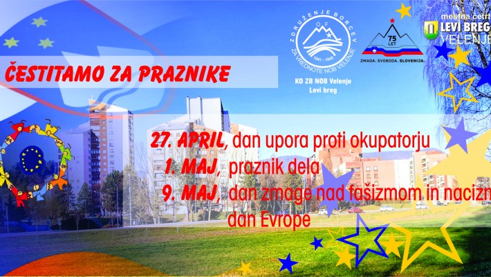 Čestitamo za praznike (27.4., 1.5. in 9.5.) | 2024